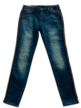 NWT Buffalo Jeans Women’s 29 X 29 Blue Skinny Sequins Mid Rise Stretch Denim